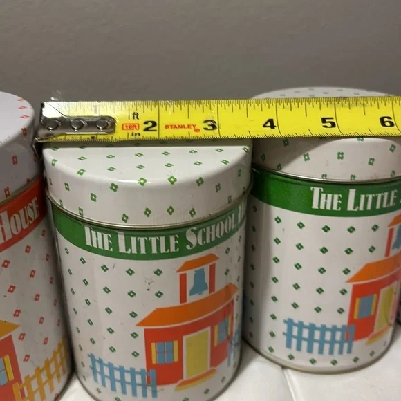 Vintage The Little School House 2 Sets Of Three Nesting Tins - 6 Tins - Picture 5 of 13